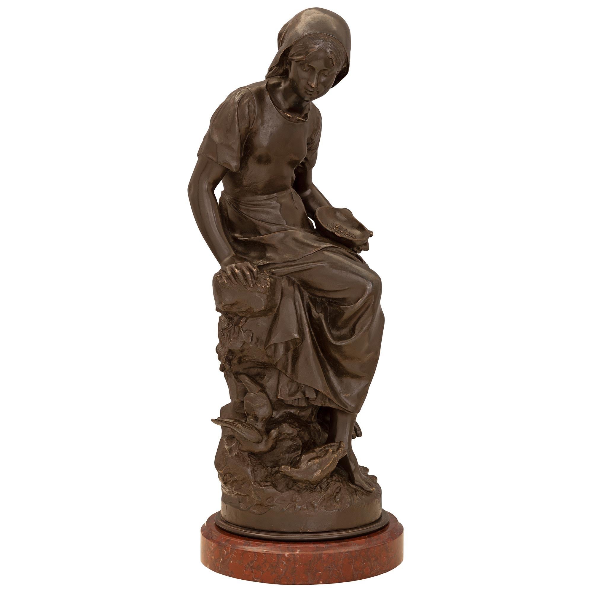 French 19th Century Patinated Bronze Statue In Good Condition For Sale In West Palm Beach, FL
