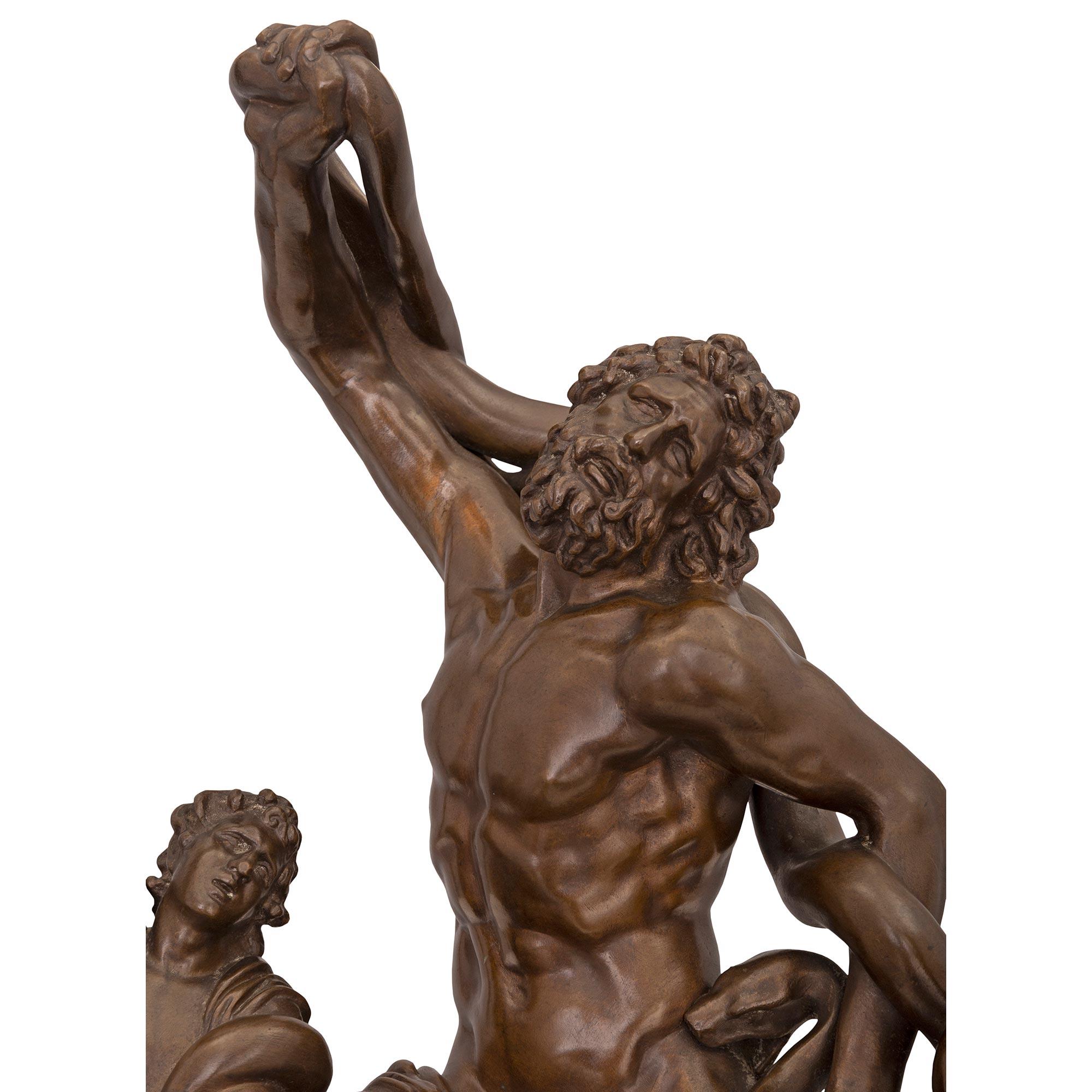 French 19th Century Patinated Bronze Statue of Laocoön and His Sons For Sale 3