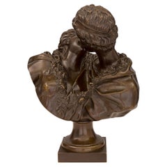 French 19th Century Patinated Bronze Statue of Le Baiser Donné