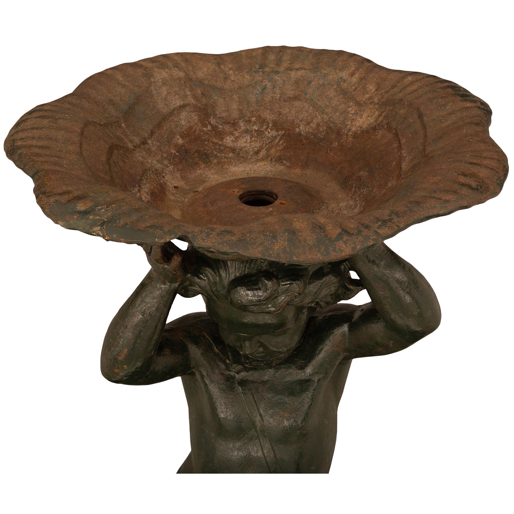 French 19th Century Patinated Cast Iron Fountain, Signed Salin Fondeur For Sale 2