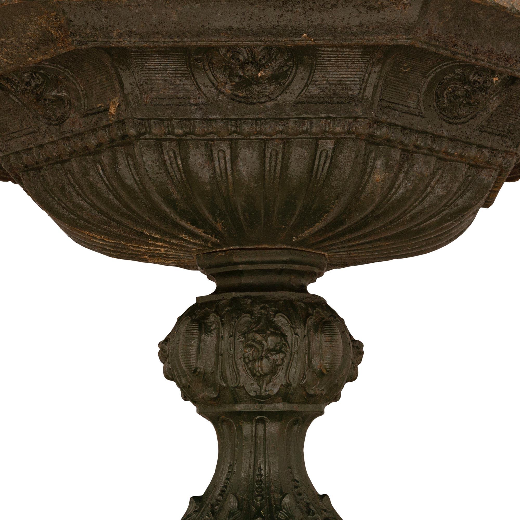 French 19th Century Patinated Cast Iron Fountain, Signed Salin Fondeur For Sale 6
