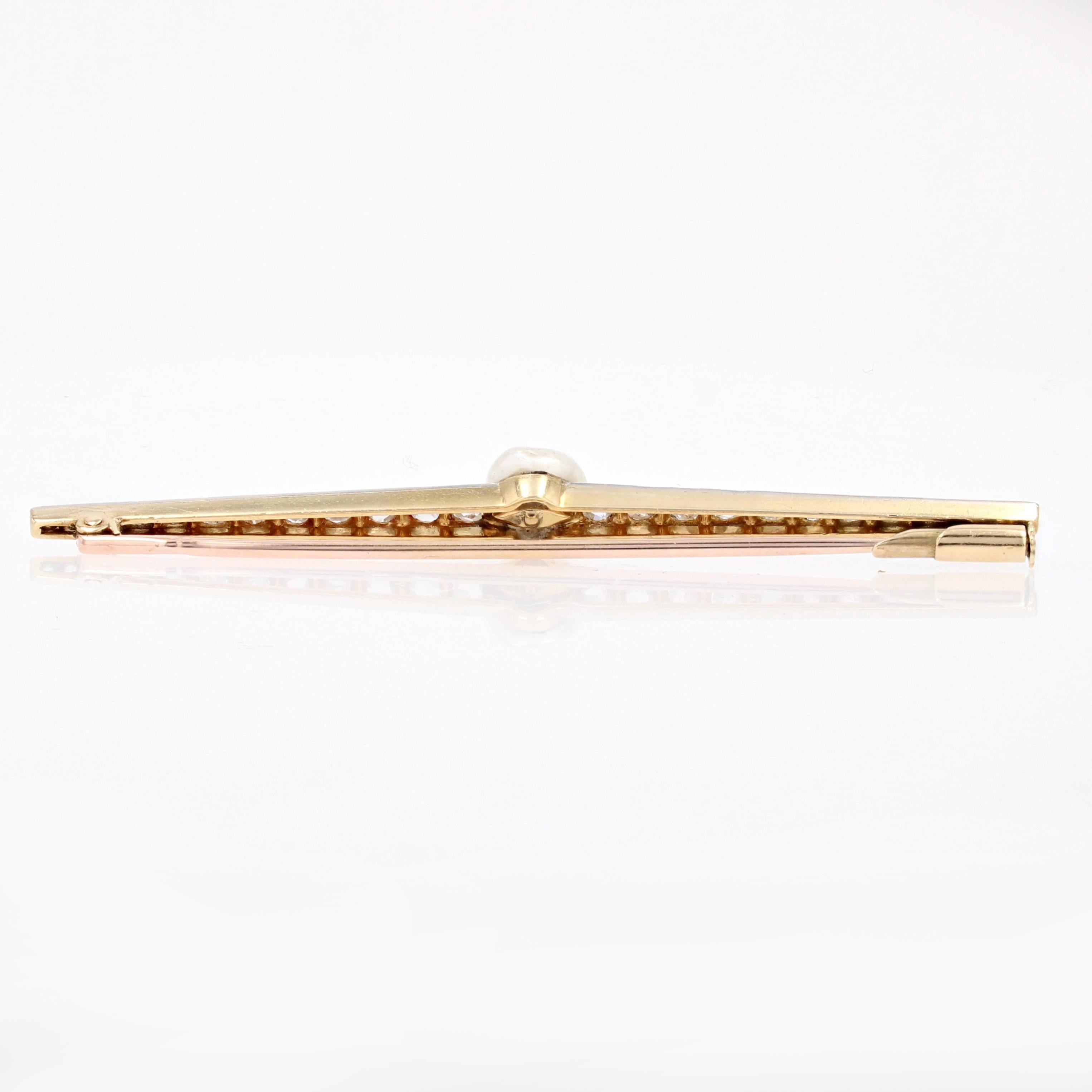 French, 19th Century Pearl Diamonds Yellow Gold Platinum Charles Templier Brooch For Sale 5