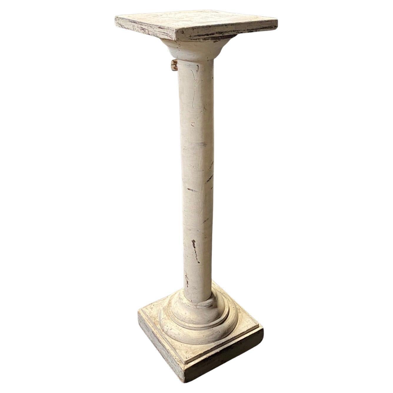  French 19th Century Pedestal Wood Plant Stand or Column with Original Paint For Sale
