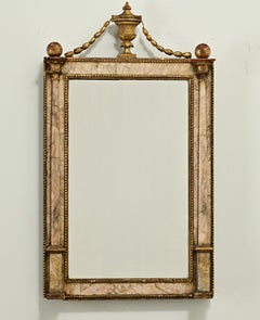 French 19th Century Petite Alabaster Mirror
