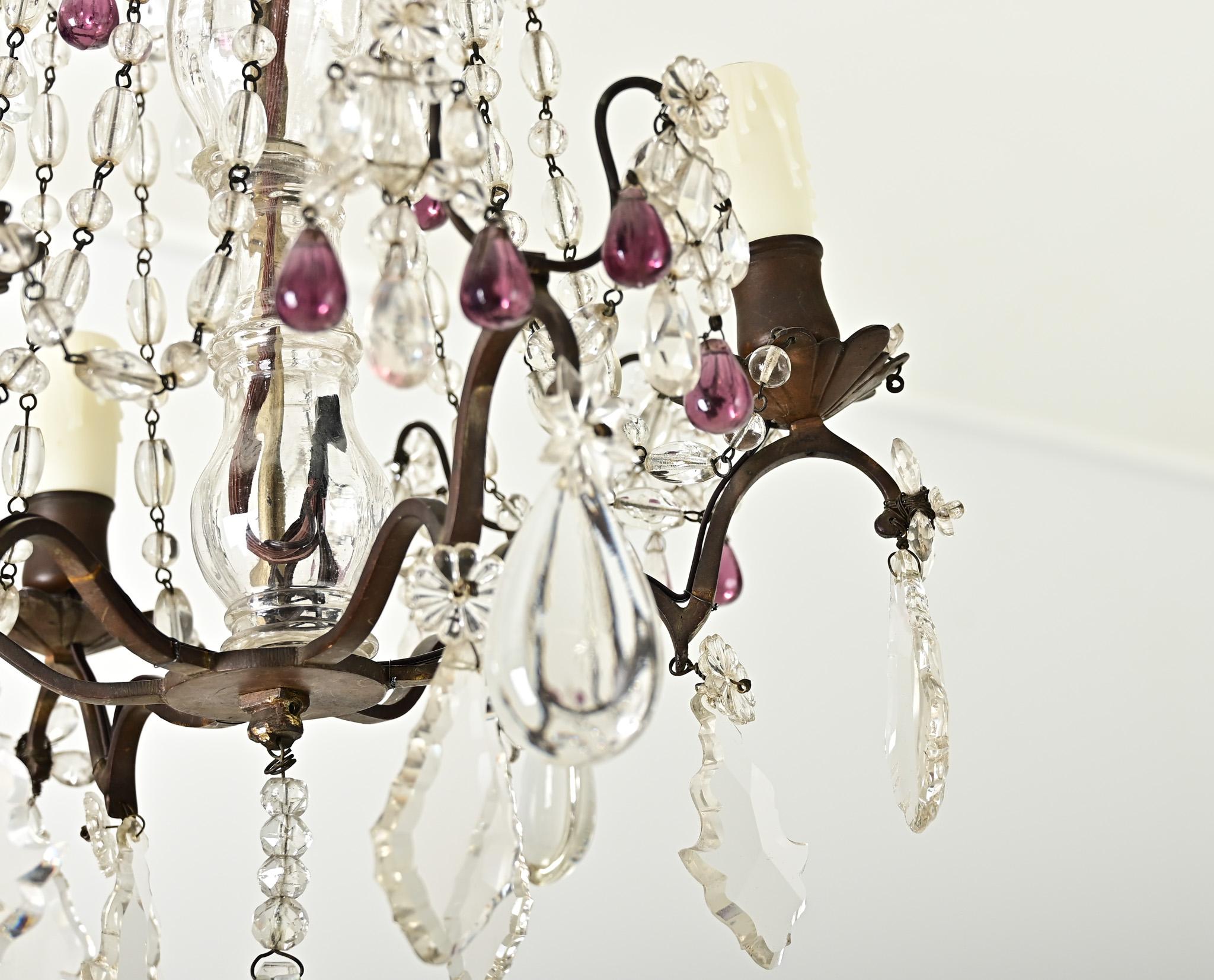 Lampadario francese in cristallo Petite del XIX secolo in vendita 4