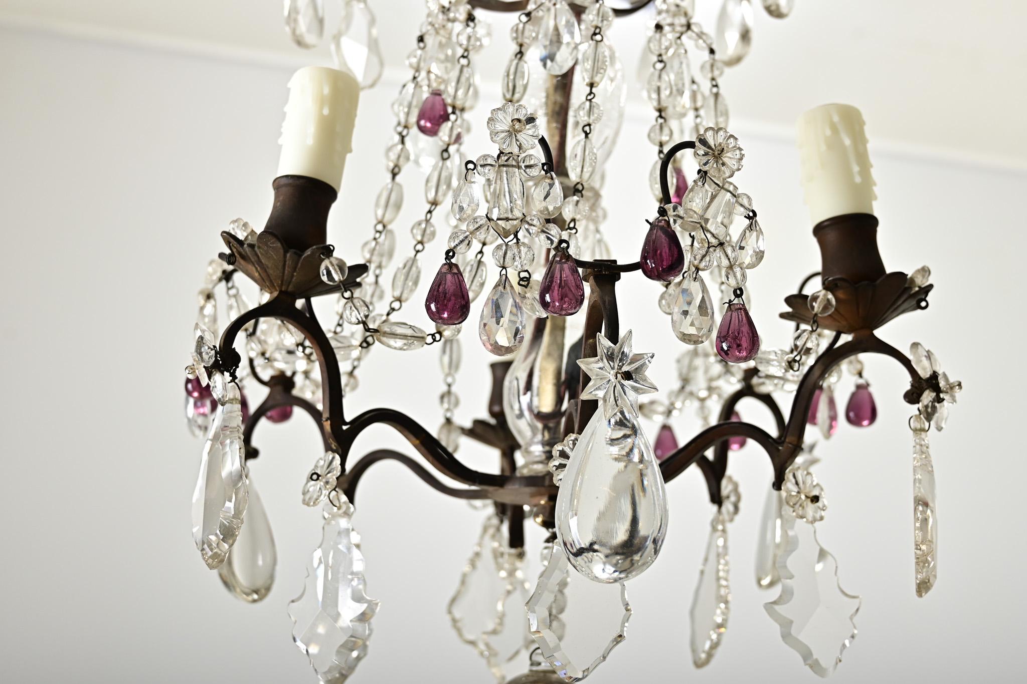 Lampadario francese in cristallo Petite del XIX secolo in vendita 2