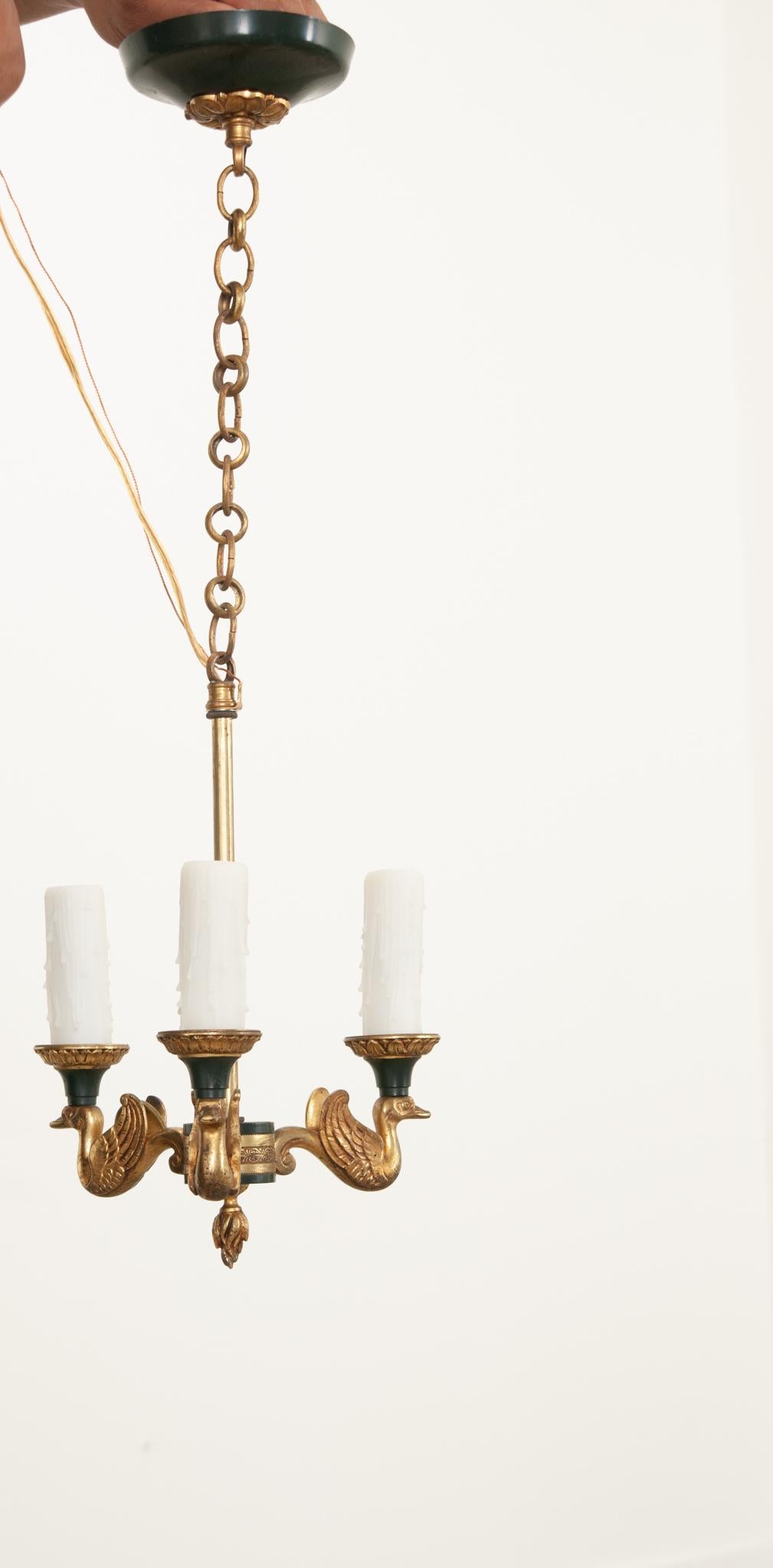 Cast French 19th Century Petite Empire Chandelier