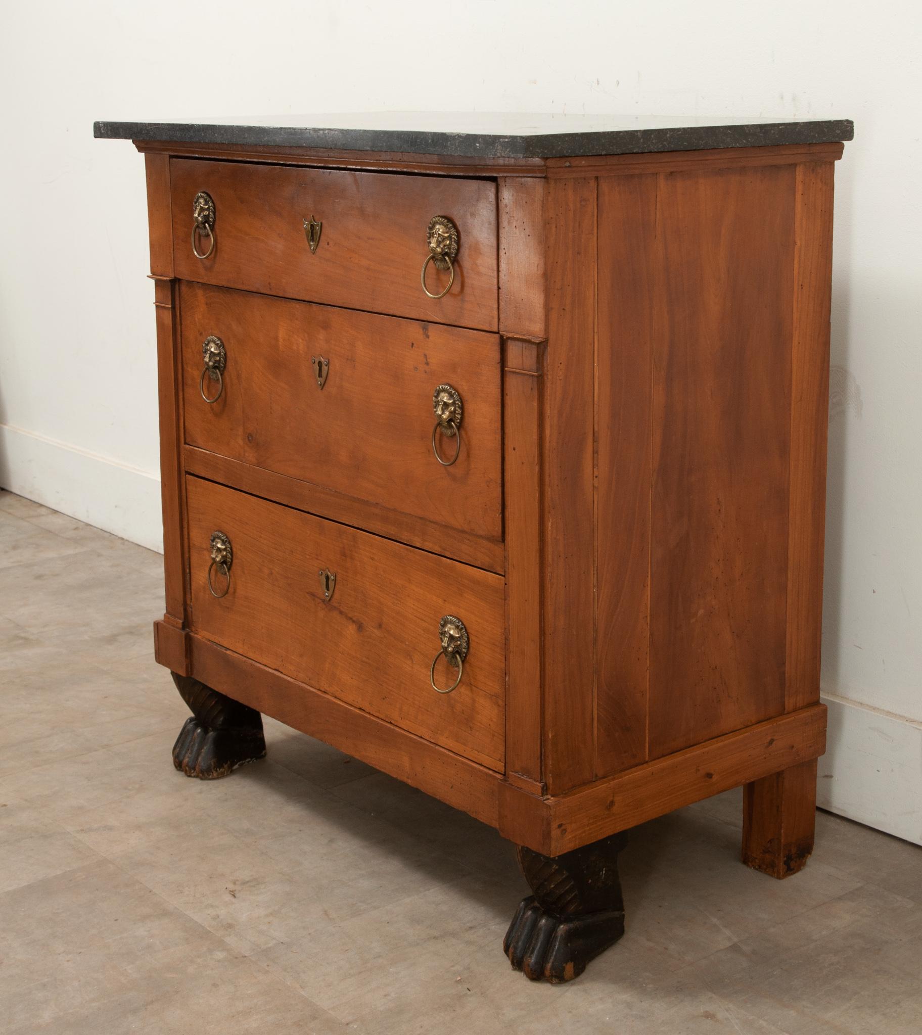 Hand-Carved French 19th Century Petite Empire Commode For Sale