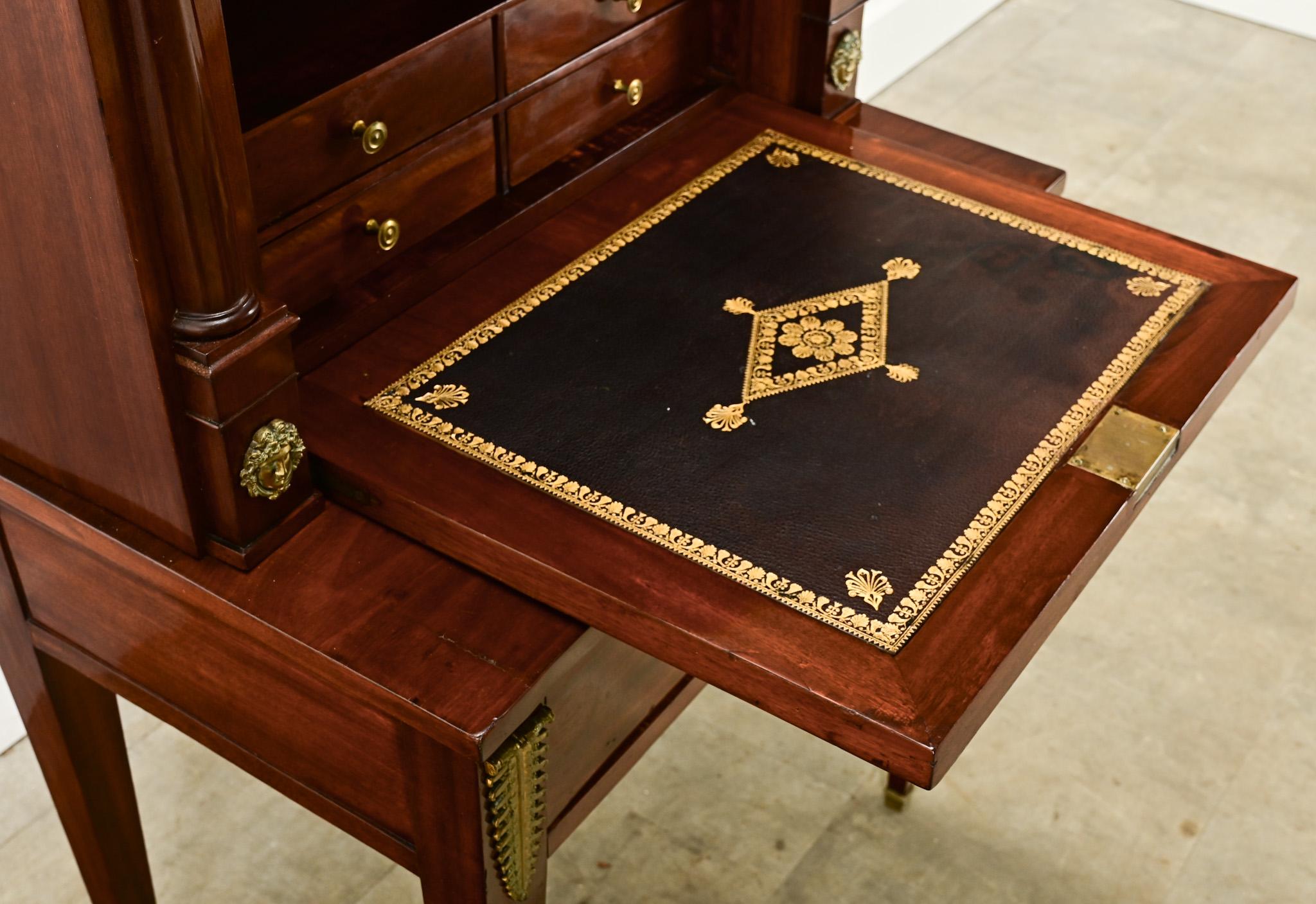Brass French 19th Century Petite Empire Secretary