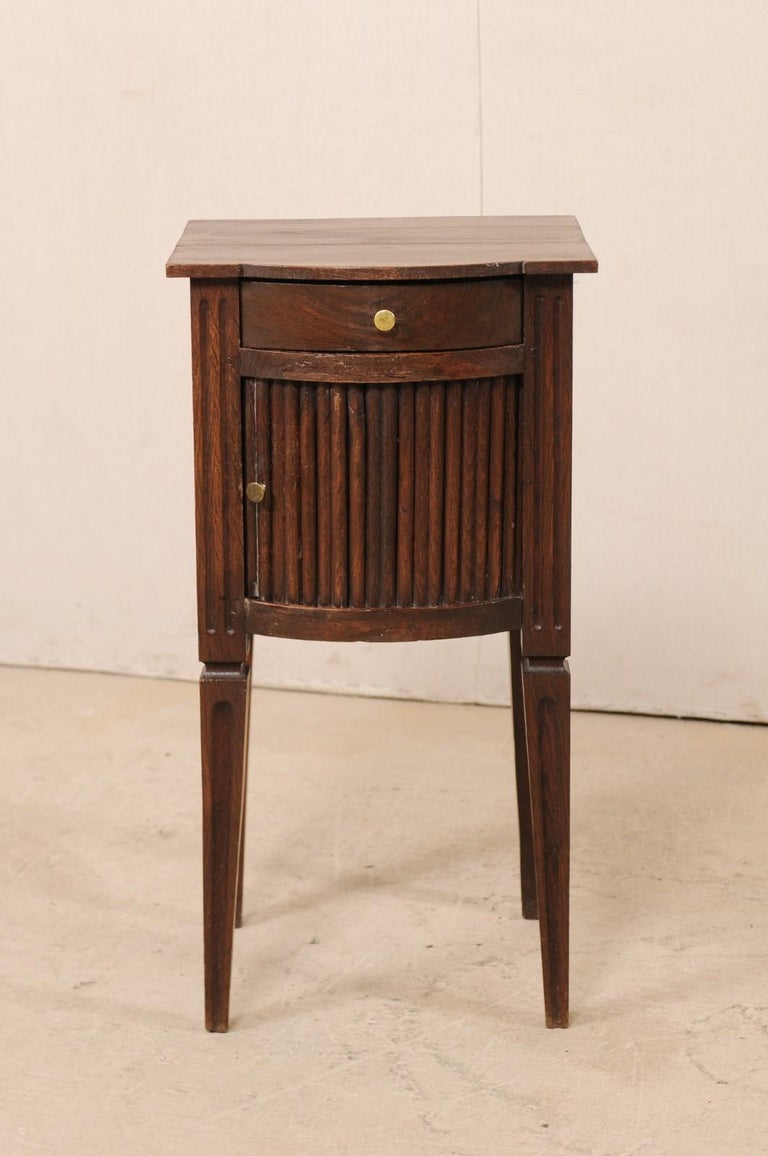 French 19th Century Petite Fluted Wood Side Chest or Table For Sale at