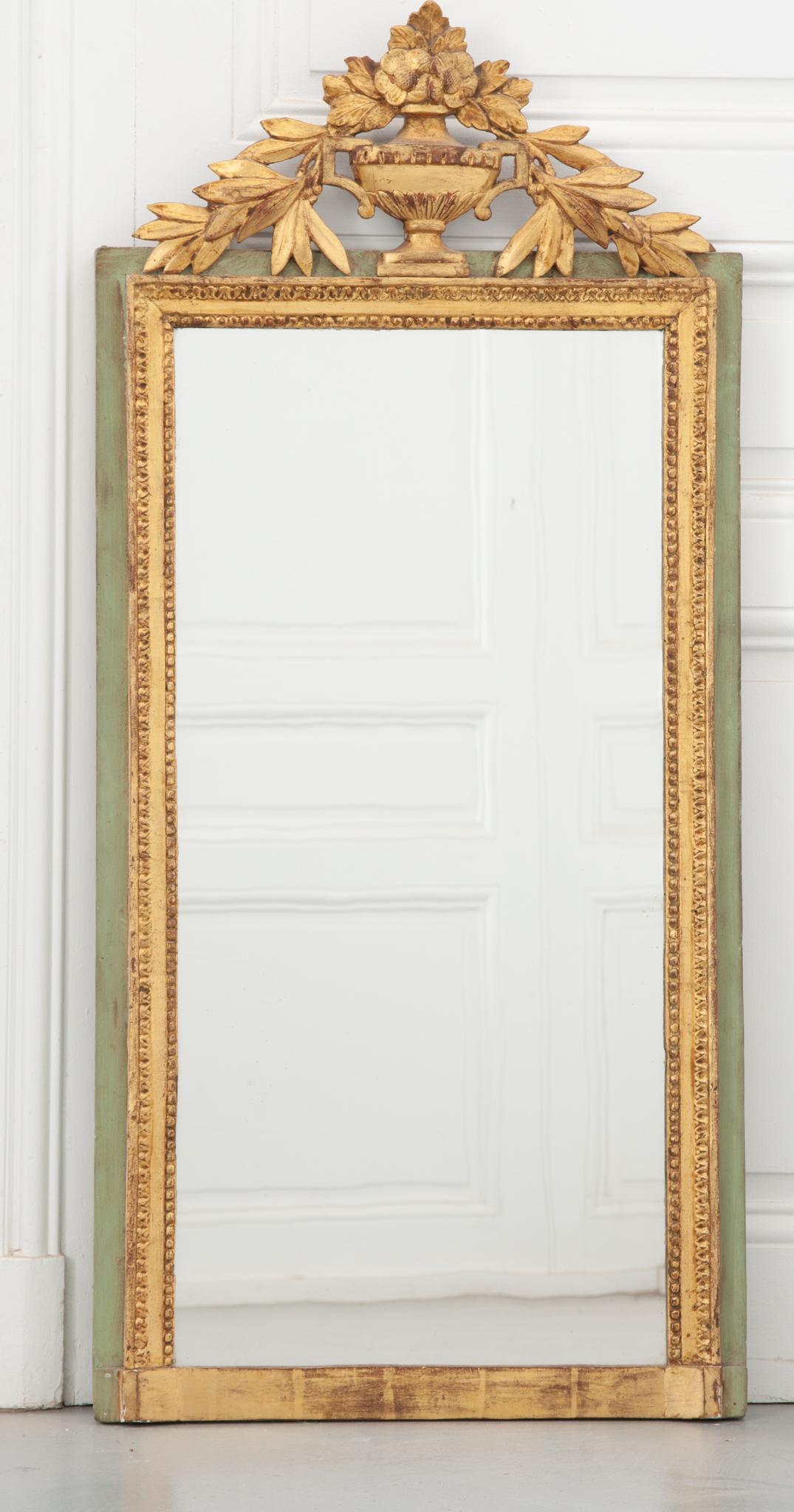 Carved French 19th Century Petite Louis XVI Style Mirror