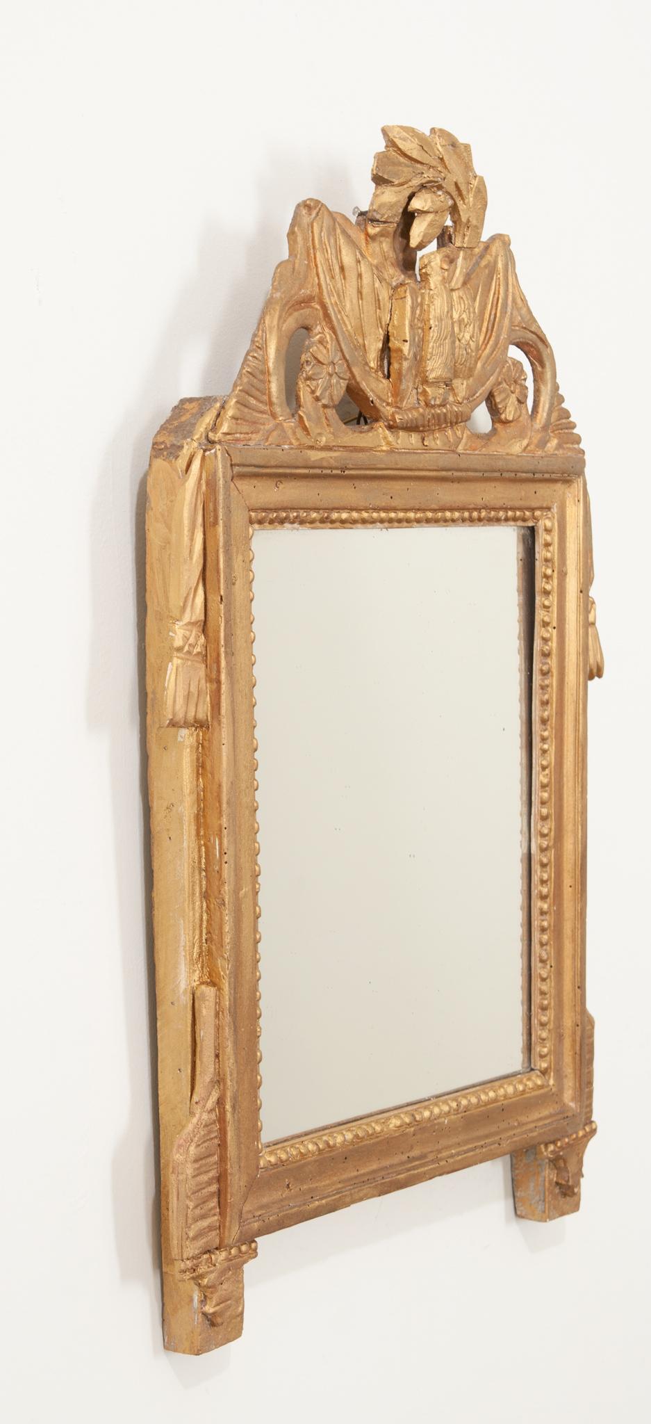 Wood French, 19th Century Petite Louis XVI Style Mirror For Sale