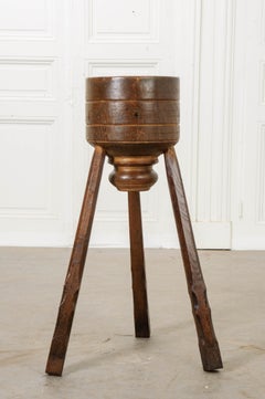 French 19th Century Petite Oak Butcher’s Block