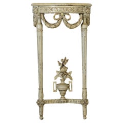 French 19th Century Petite Painted Demilune Console