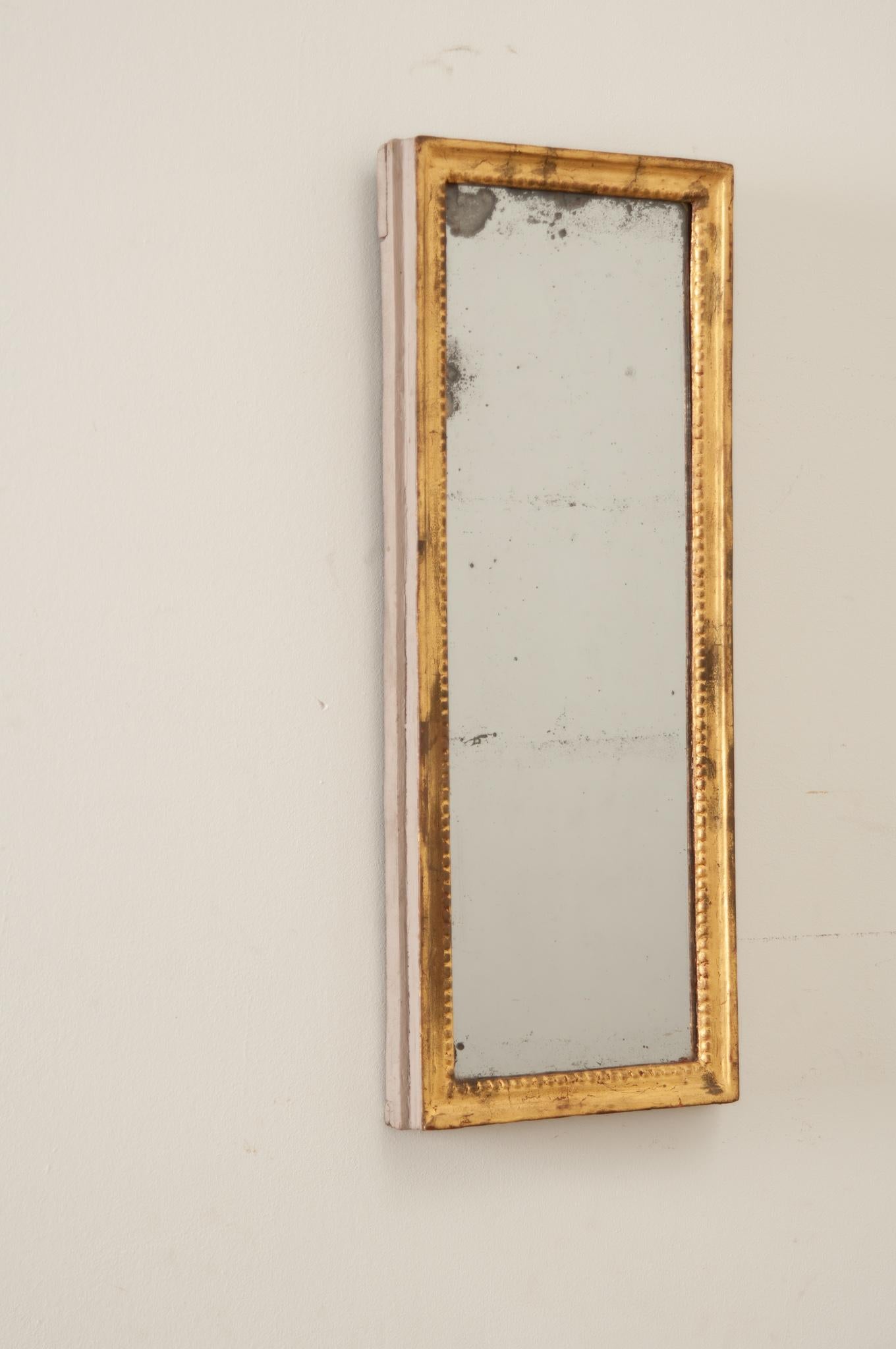 Wood French 19th Century Petite Symmetrical Gilt Mirror