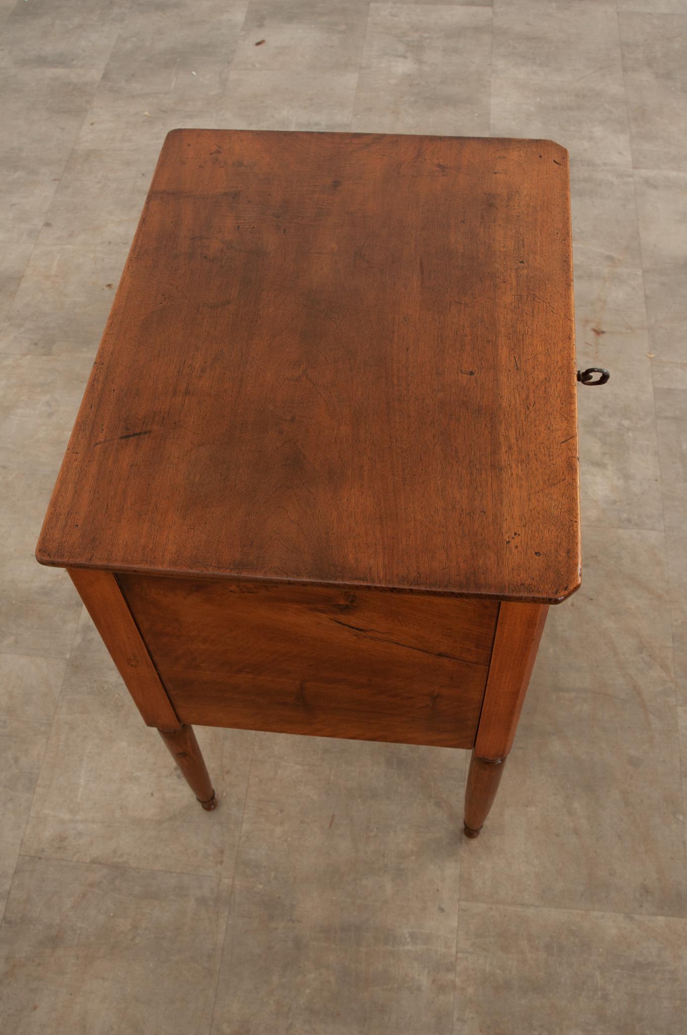 Patinated French 19th Century Petite Walnut Commode For Sale