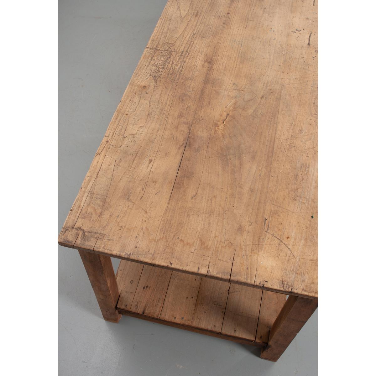 French 19th Century Pine and Oak Drapers Table 3