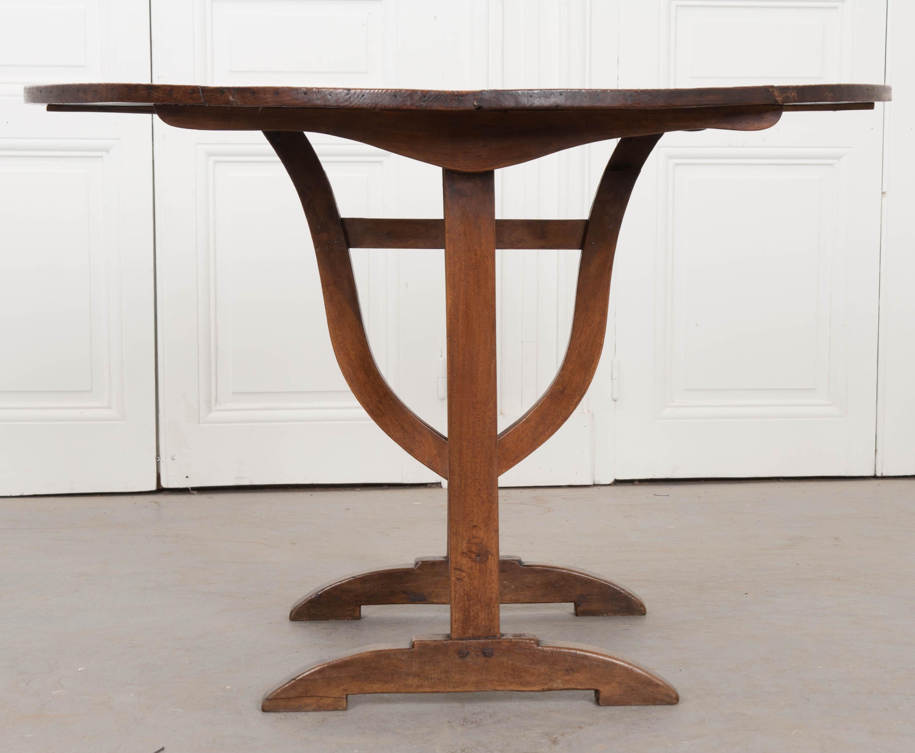 French Provincial French 19th Century Pine and Walnut Wine Tasters Table