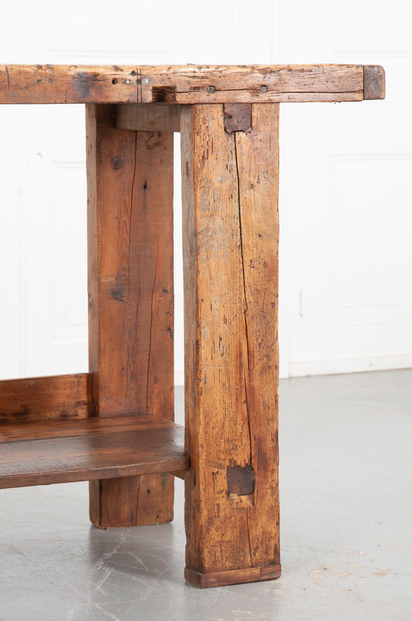 French 19th Century Pine Artisans Workbench For Sale at 1stDibs