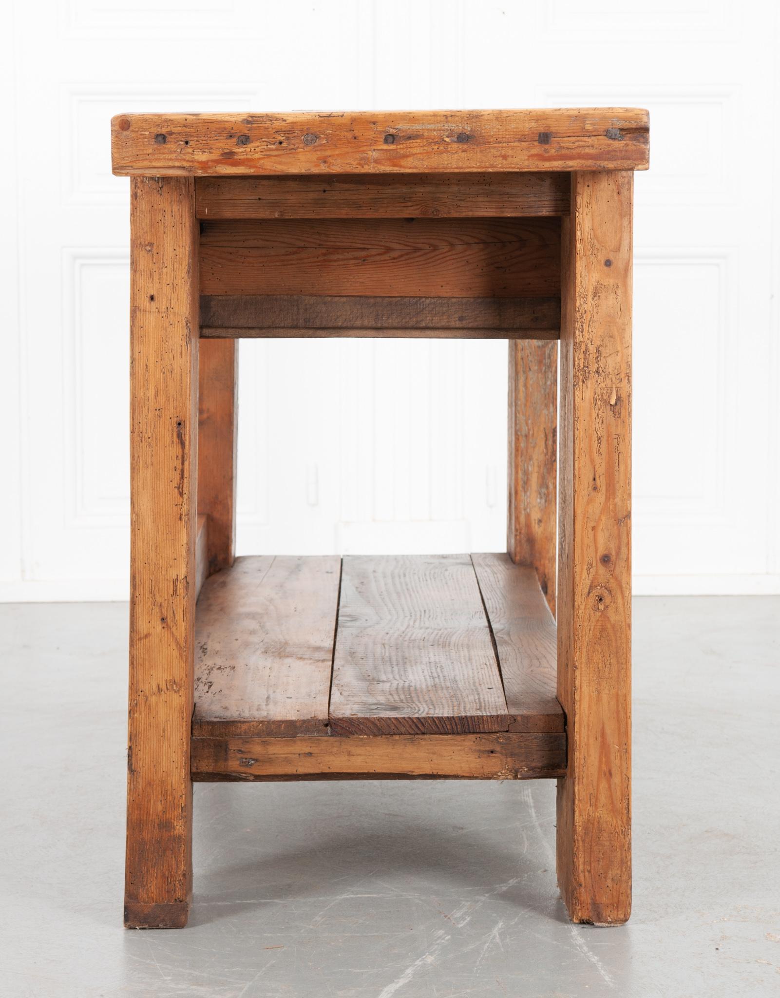 French 19th Century Pine Artisans Workbench For Sale at 1stDibs