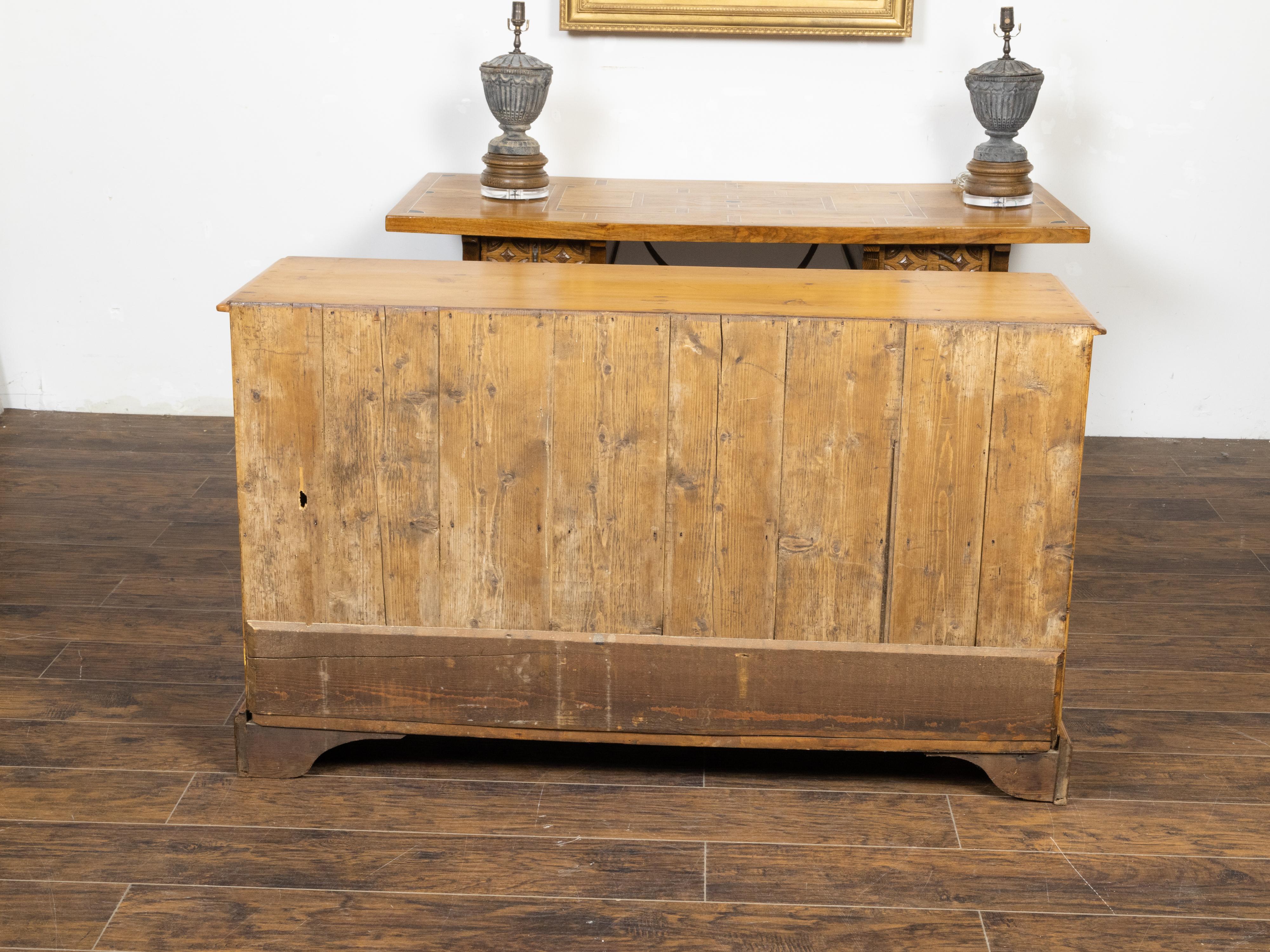 French 19th Century Pine Buffet with Two Doors and Carved Ogee Bracket Feet For Sale 3
