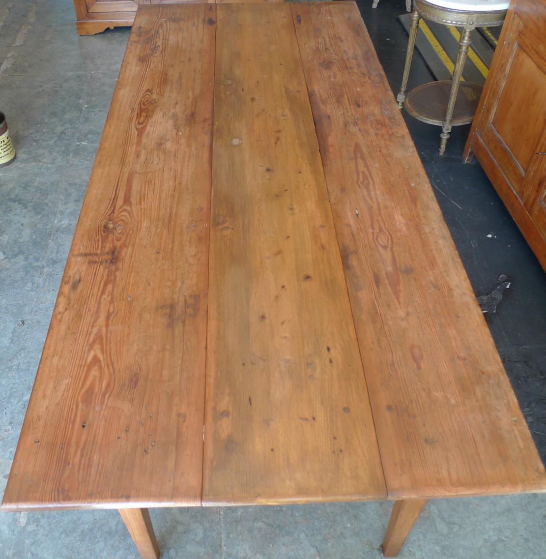 French 19th Century Pine Country Farm House Dining Table 4