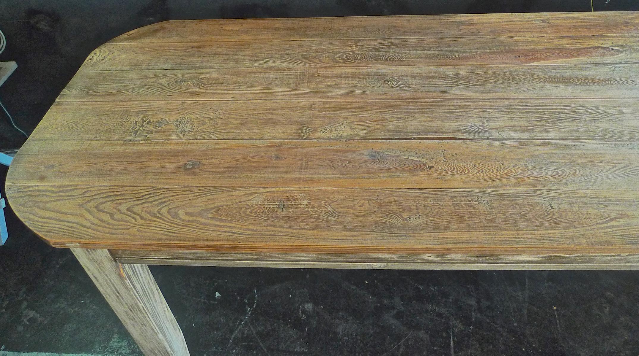 French 19th Century Pine Country Farmhouse Table. 1