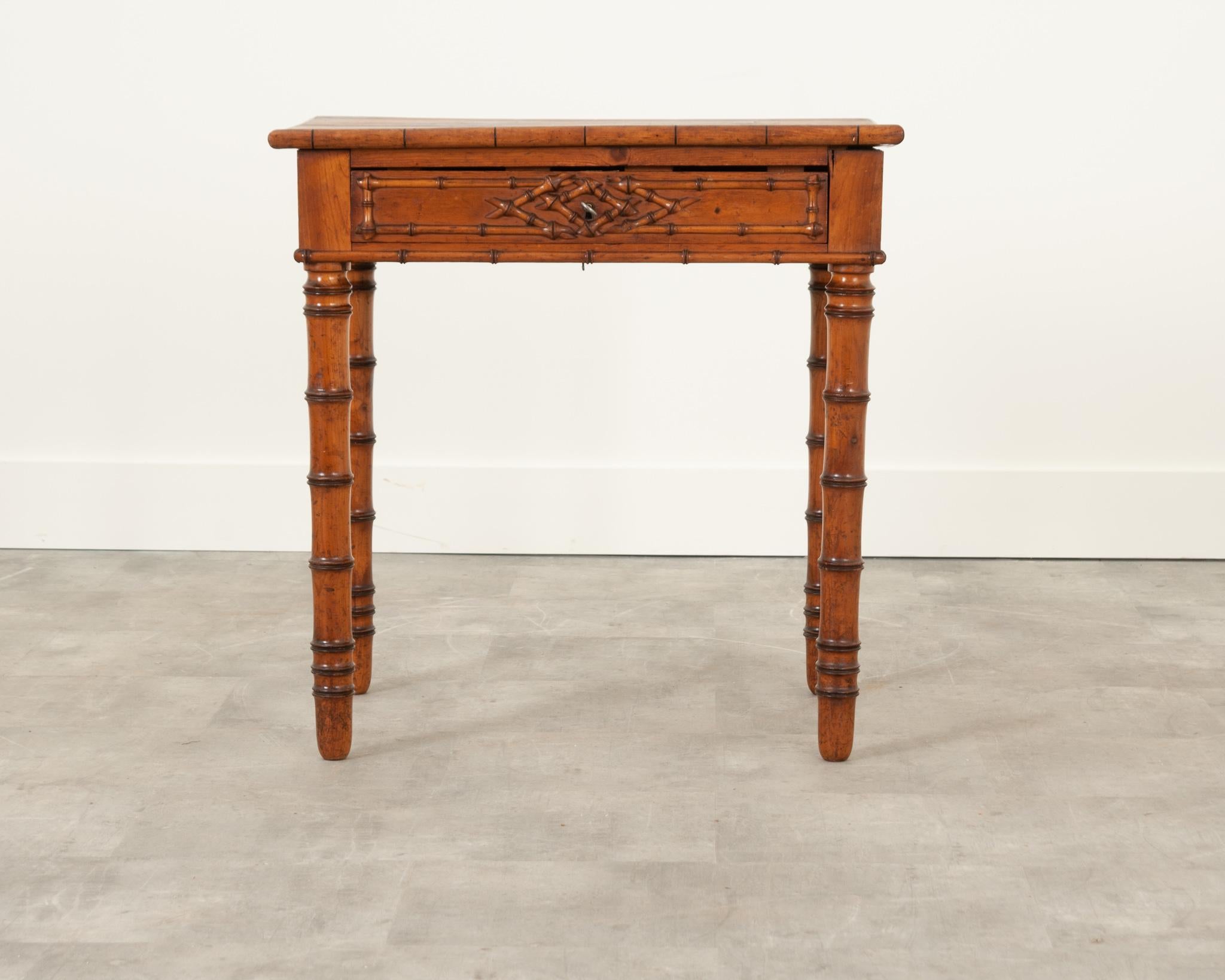 Other French, 19th Century Pine Faux Bamboo Table