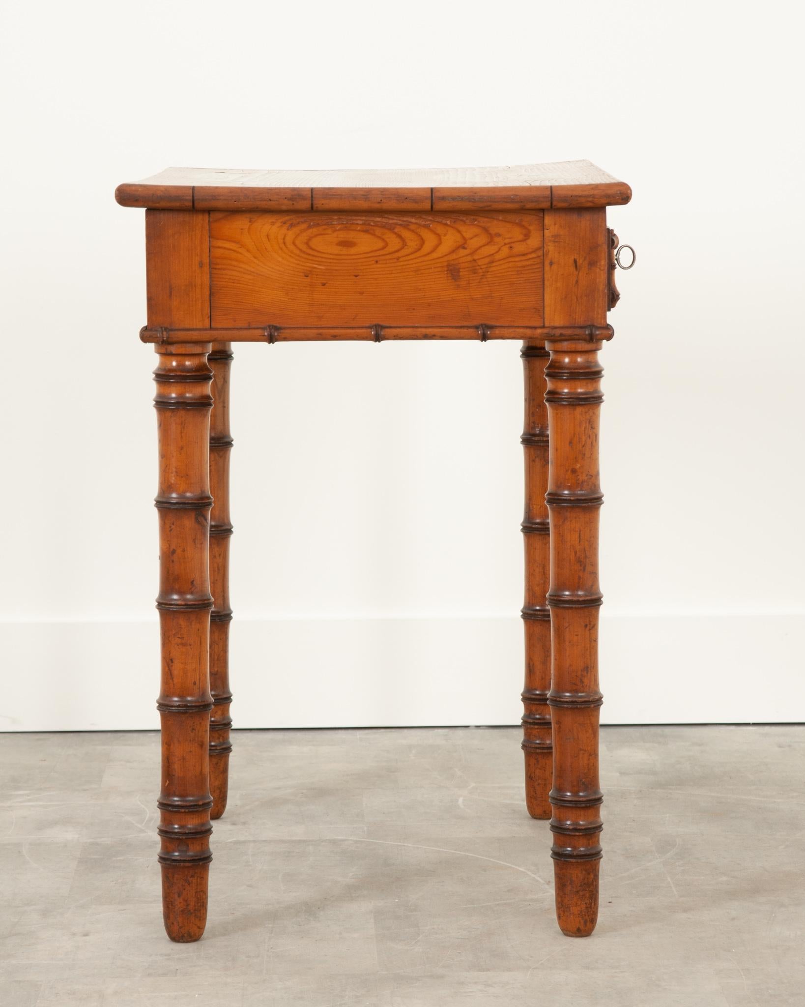 French, 19th Century Pine Faux Bamboo Table 2