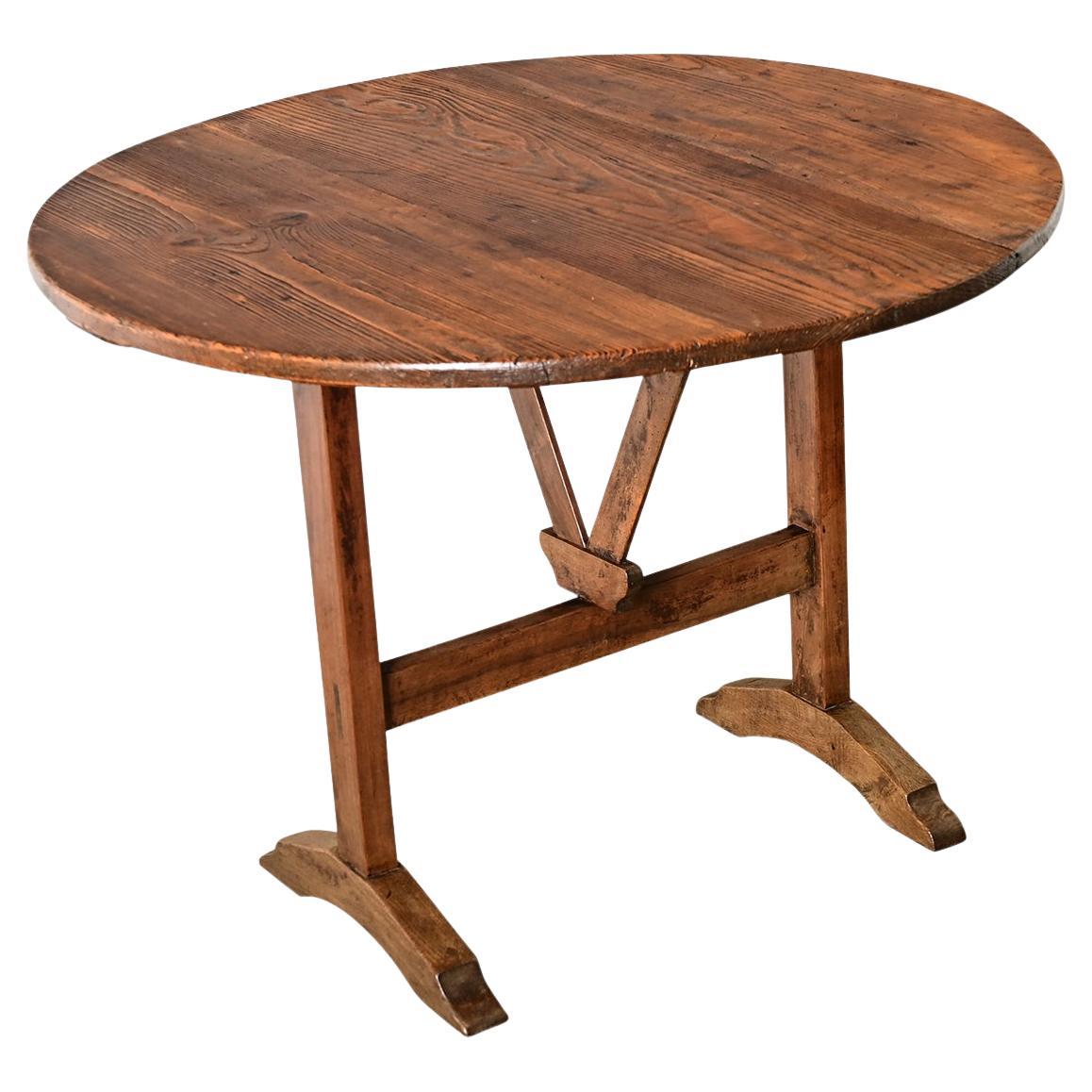 French 19th Century Pine and Oak Wine Taster’s Table For Sale at 1stDibs