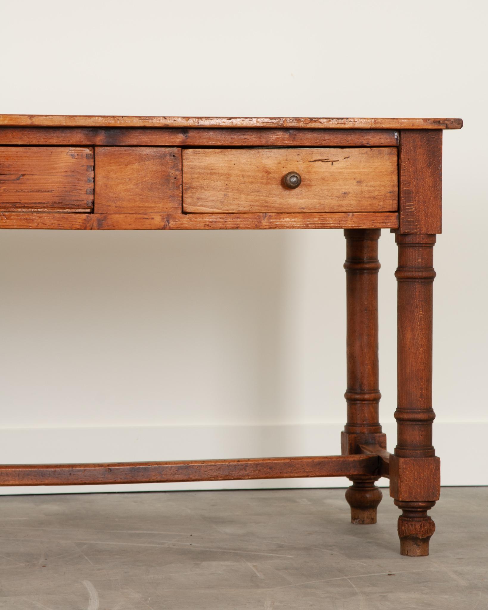 Rustic French, 19th Century, Pine Table