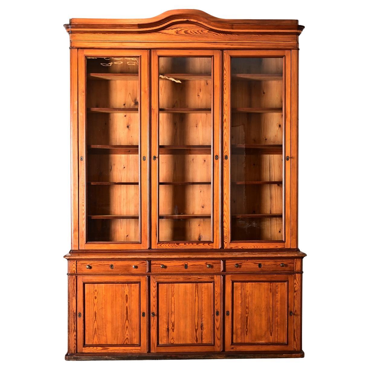 French 19th Century Pitch Pine Bibliotheque