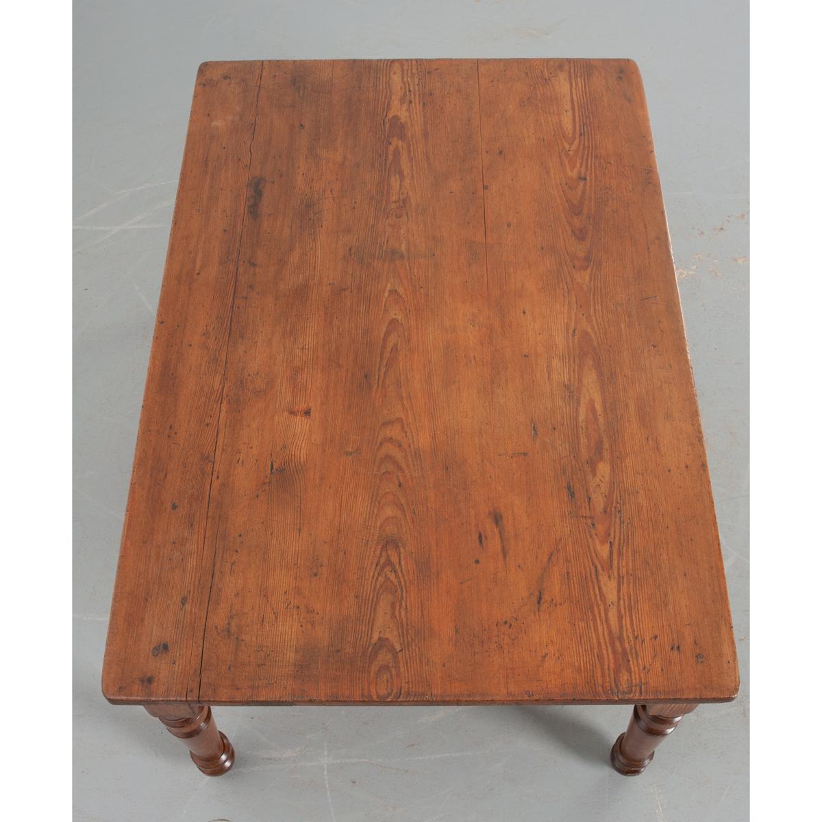 French Provincial French 19th Century Pitch Pine Coffee Table