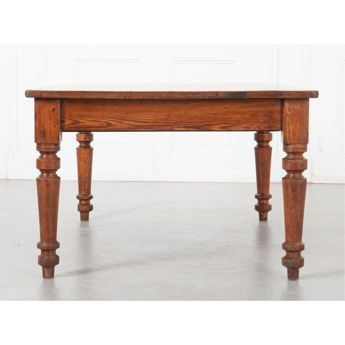 French 19th Century Pitch Pine Coffee Table 1