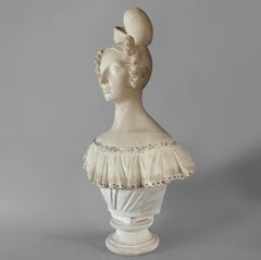 French 19th Century Plaster Bust Of A Lady
