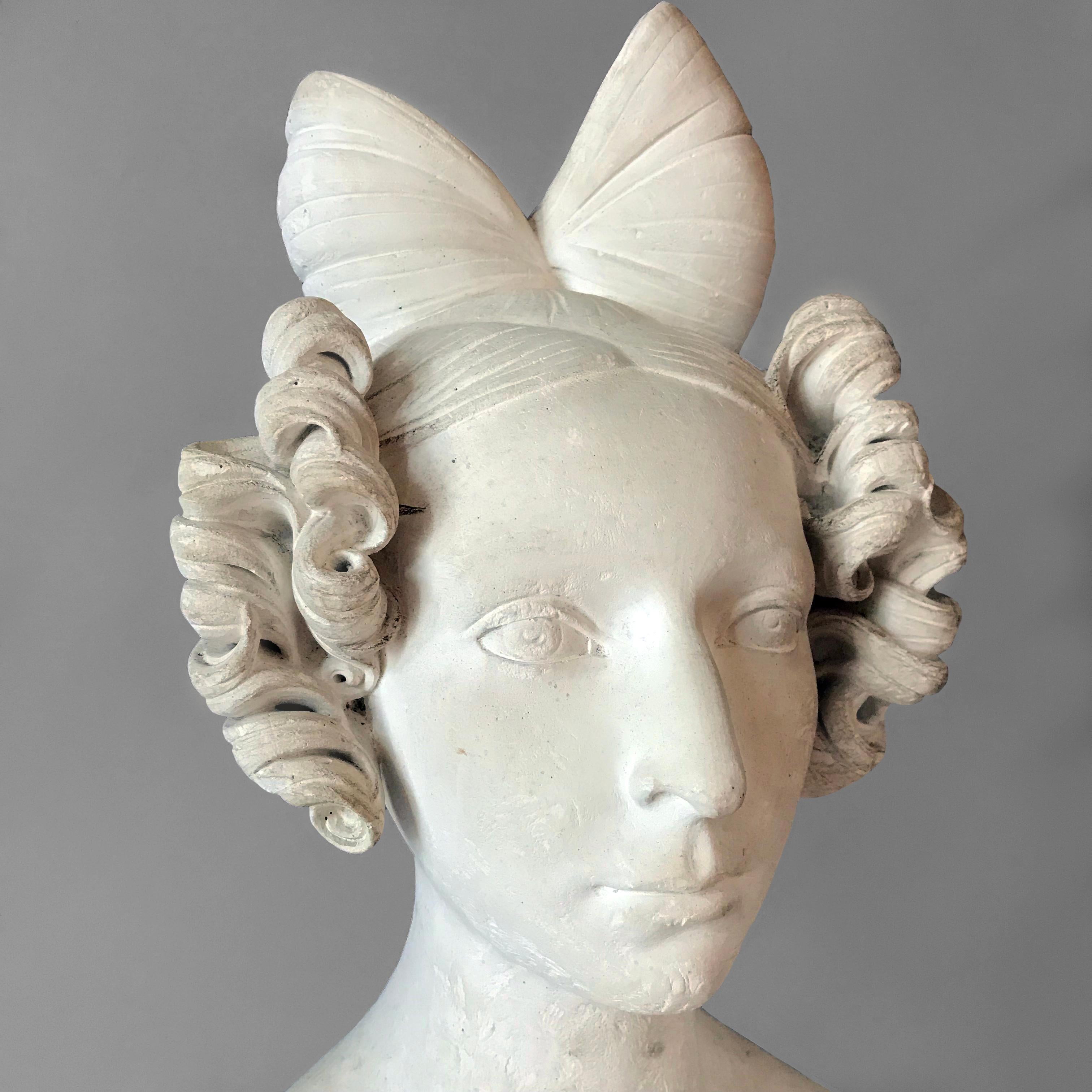 French 19th Century Plaster Bust Of A Lady In Good Condition For Sale In London, GB