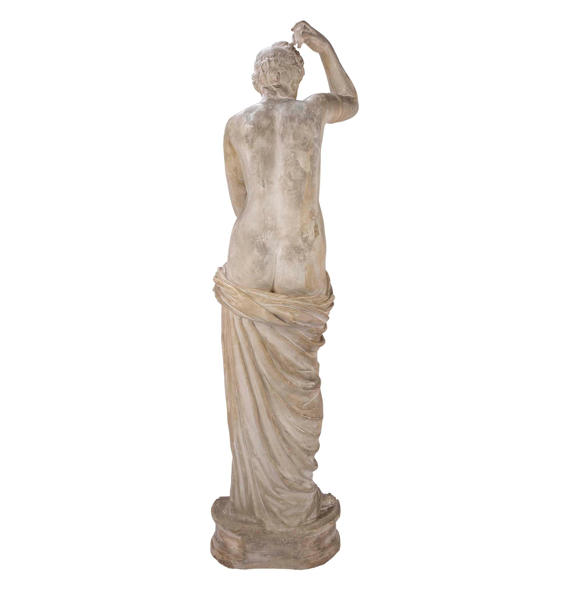 French 19th Century Plaster Neoclassical Style Statue of a Maiden For Sale 1