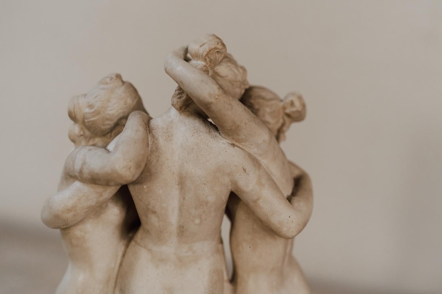 French 19th Century Plaster Sculpture of the Three Graces 2