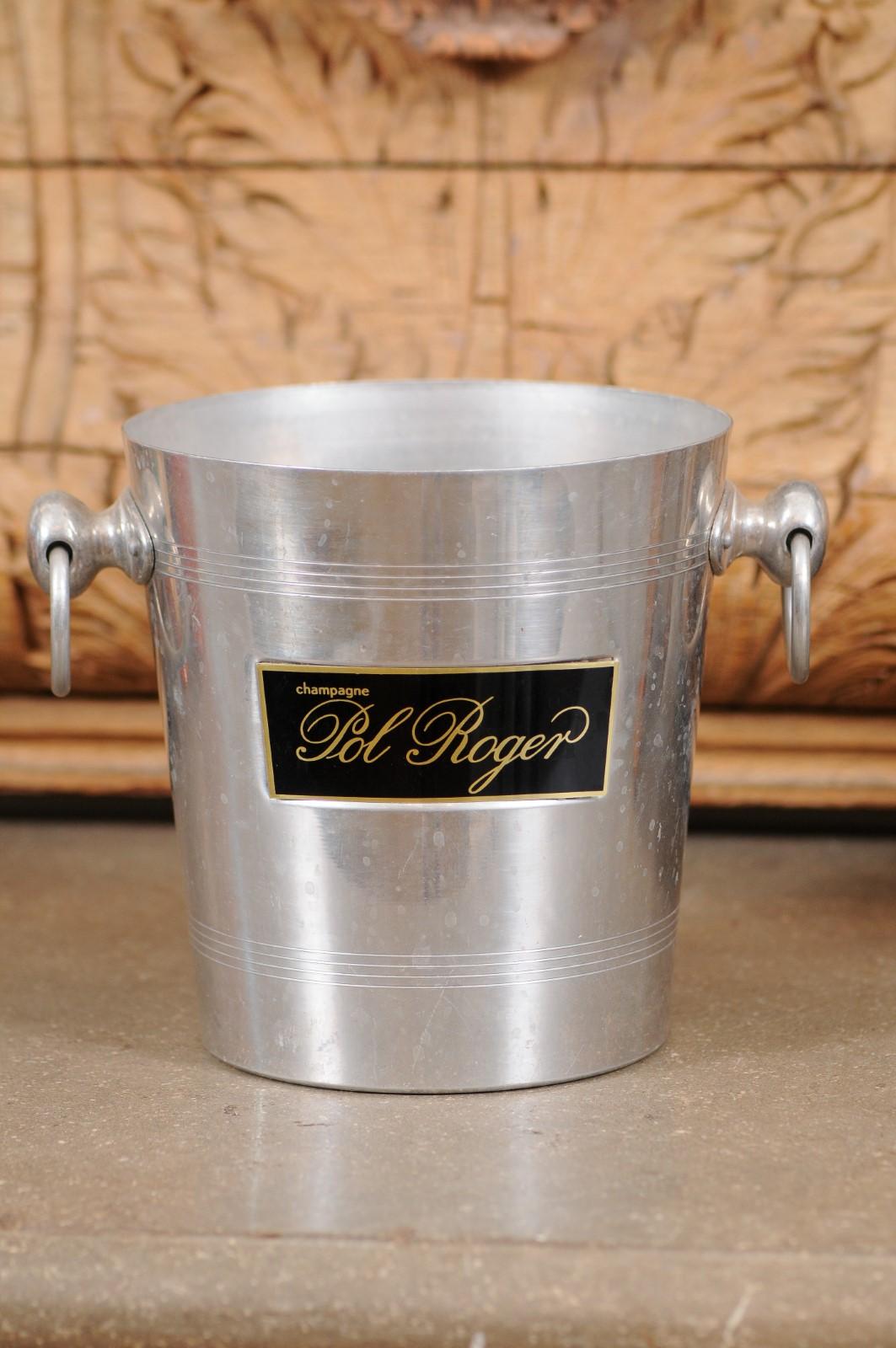 French 19th Century Pol Roger Champagne Bucket with Black and Gold Label 6