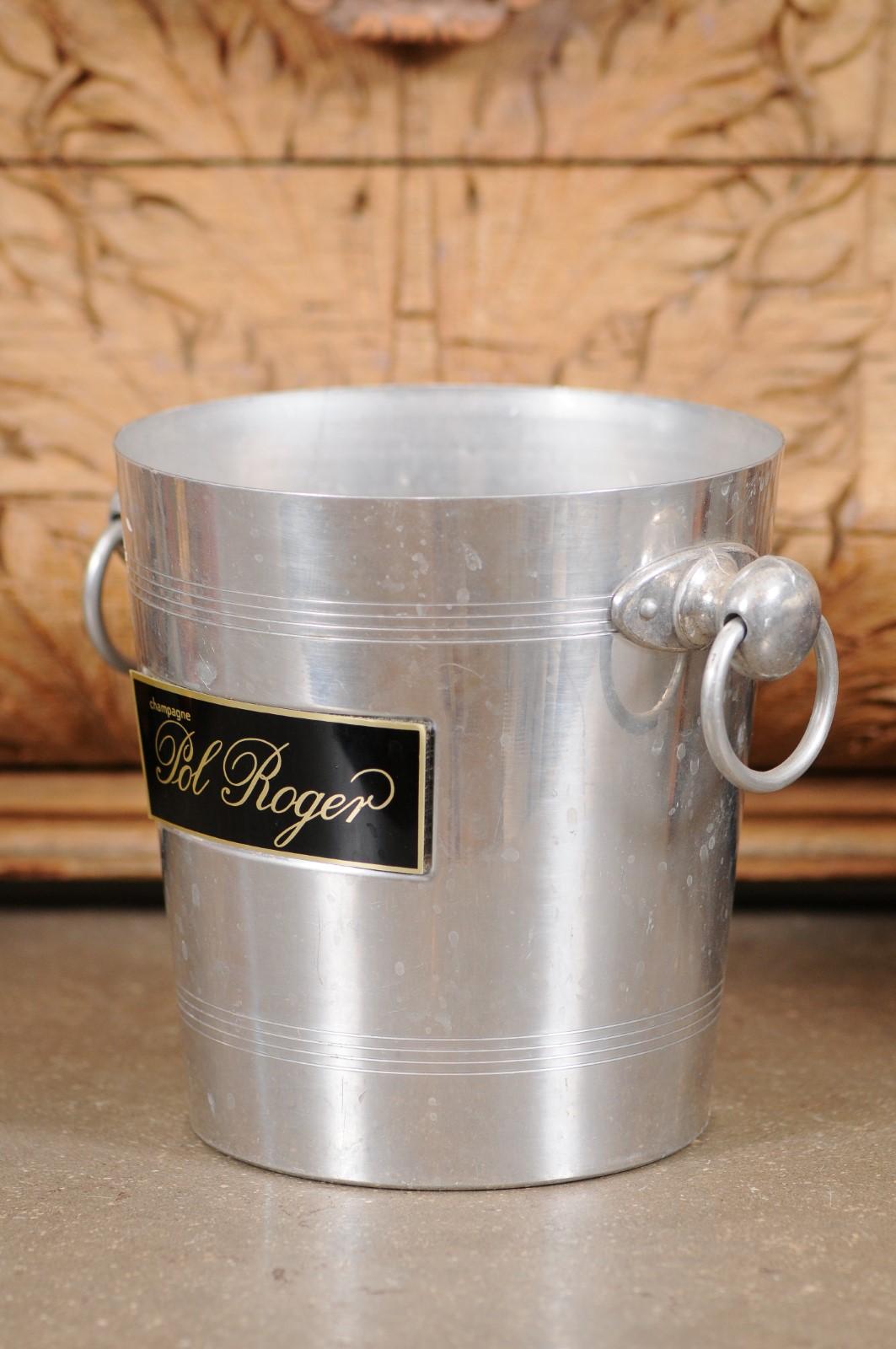 French 19th Century Pol Roger Champagne Bucket with Black and Gold Label 9