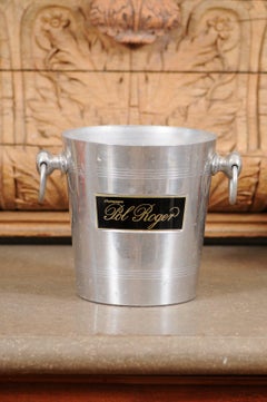 French 19th Century Pol Roger Champagne Bucket with Black and Gold Label