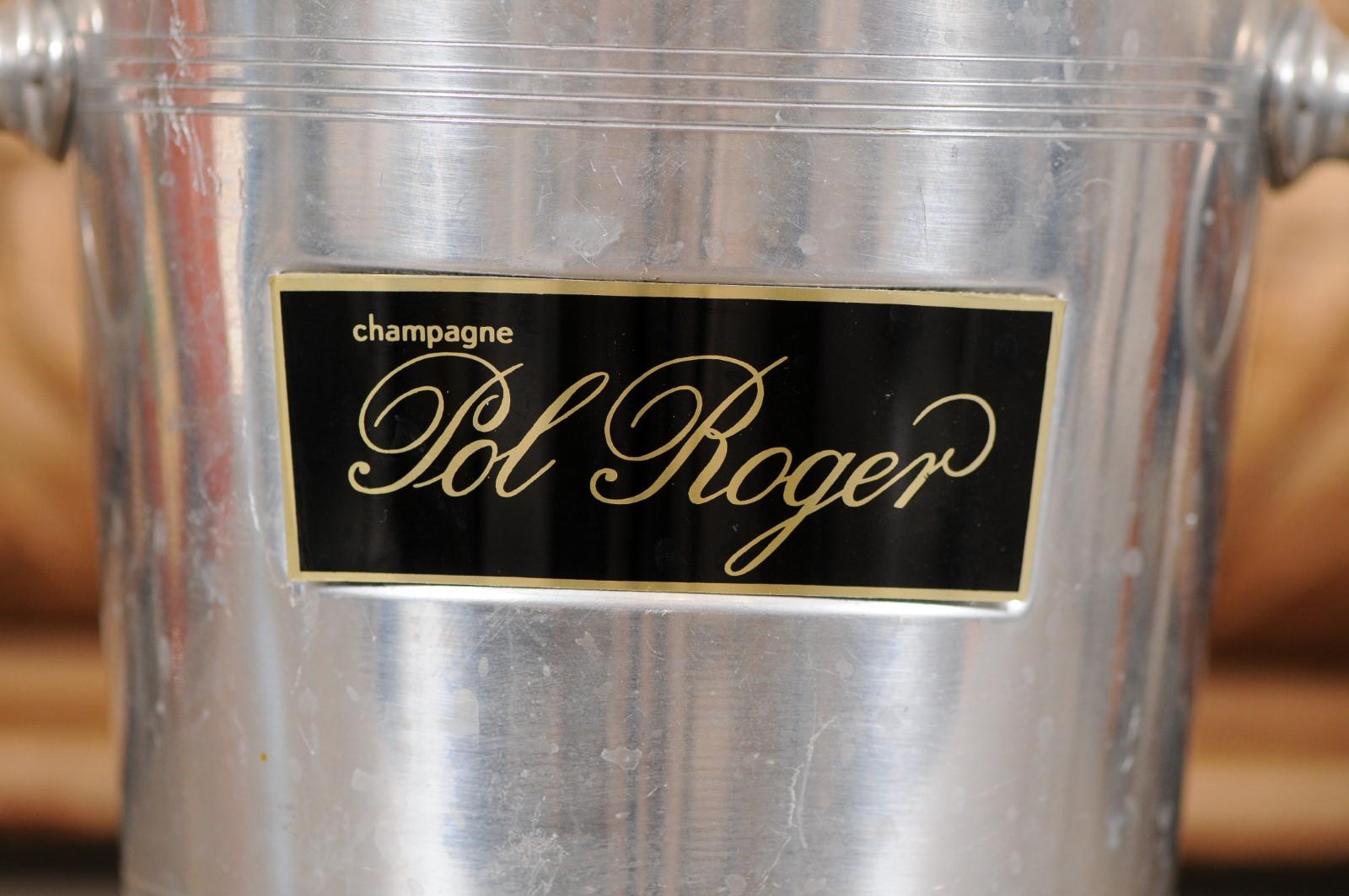 French 19th Century Pol Roger Champagne Bucket with Black and Gold Label 2