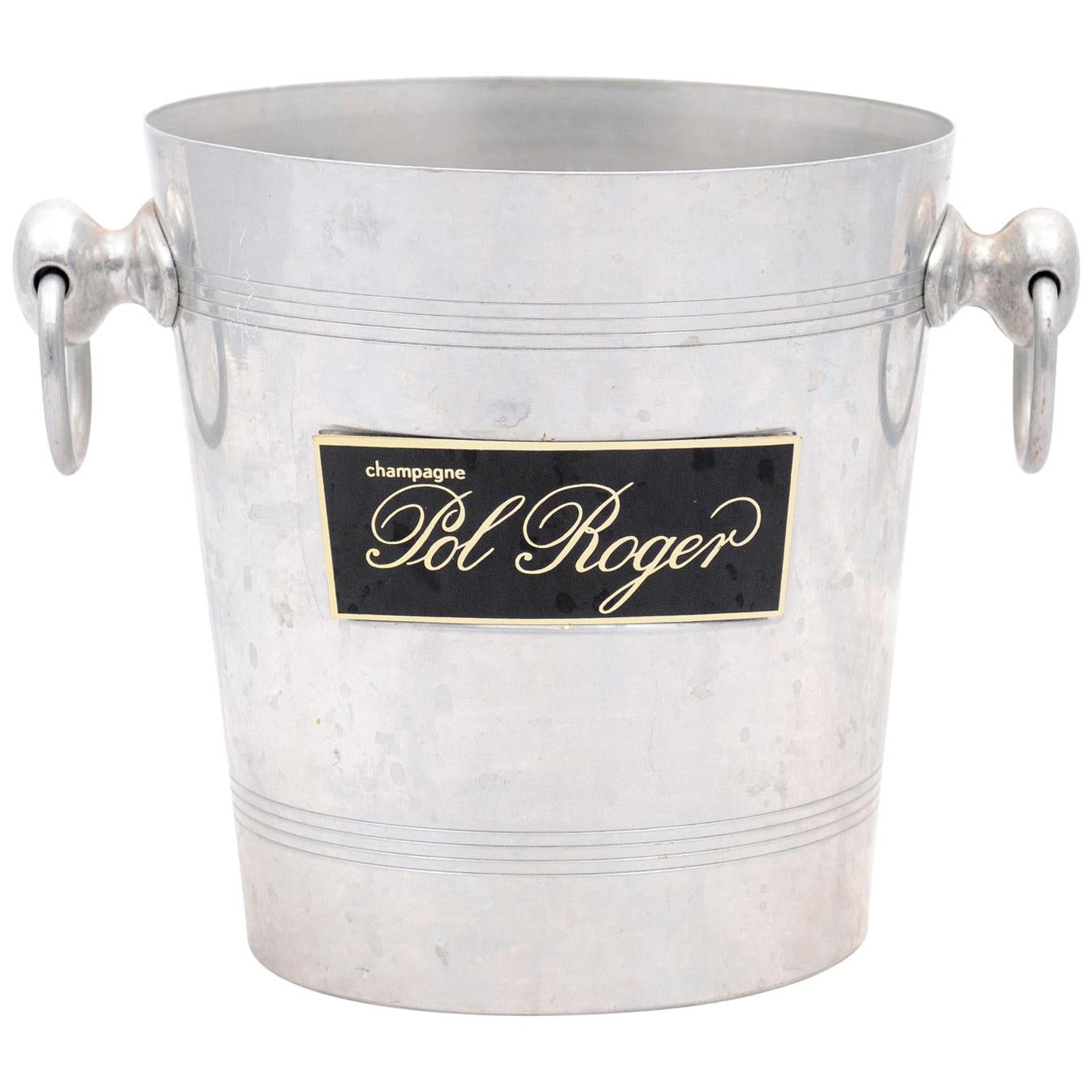 French 19th Century Pol Roger Champagne Bucket with Black and Gold Label