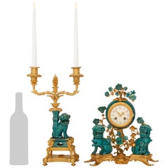 French 19th century Porcelain and Ormolu garniture set, stamped S.F.R.A.