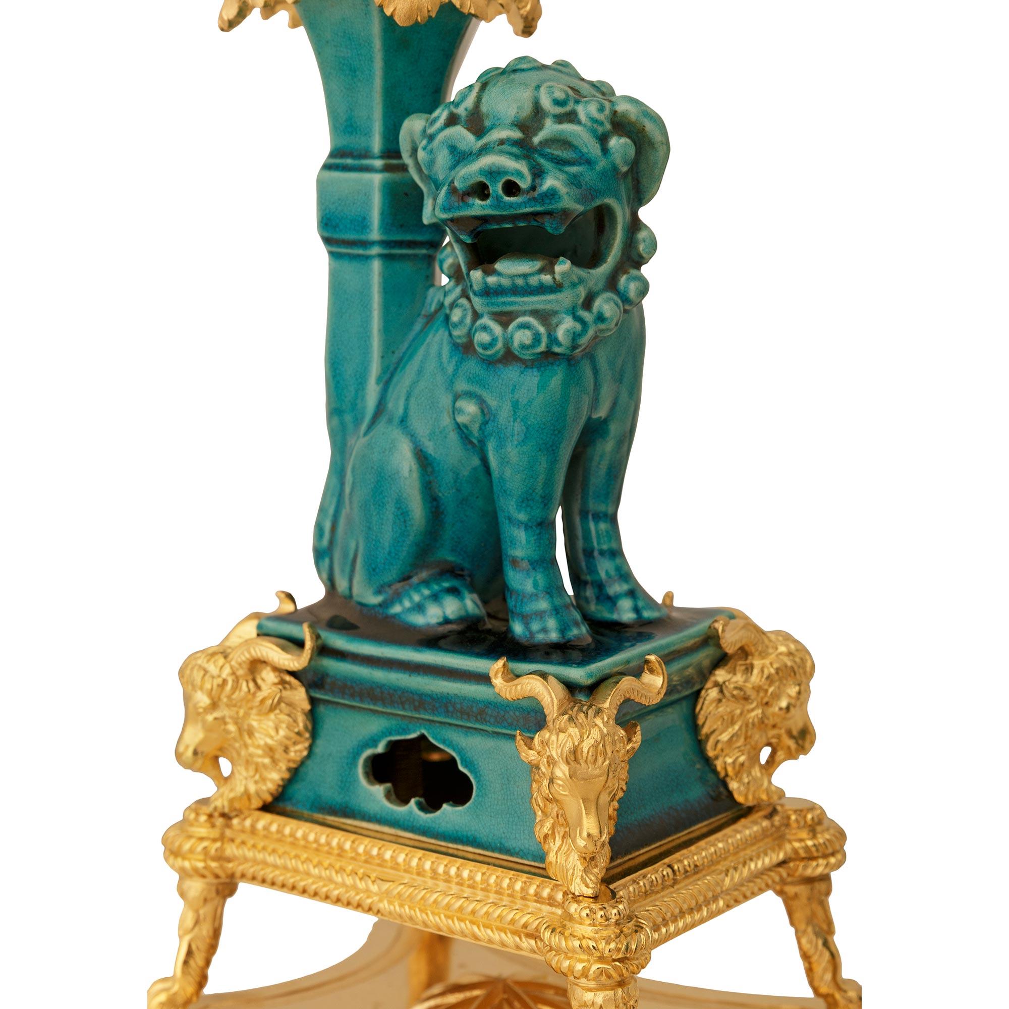 Porcellana French 19th century Porcelain and Ormolu garniture set, stamped S.F.R.A. in vendita