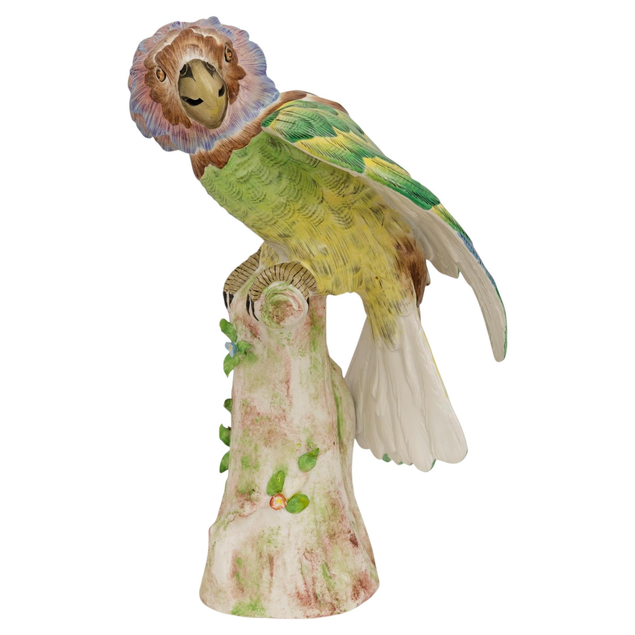 French 19th century Porcelain de Paris Parrot, retailed by Benjamin Altman, NYC For Sale