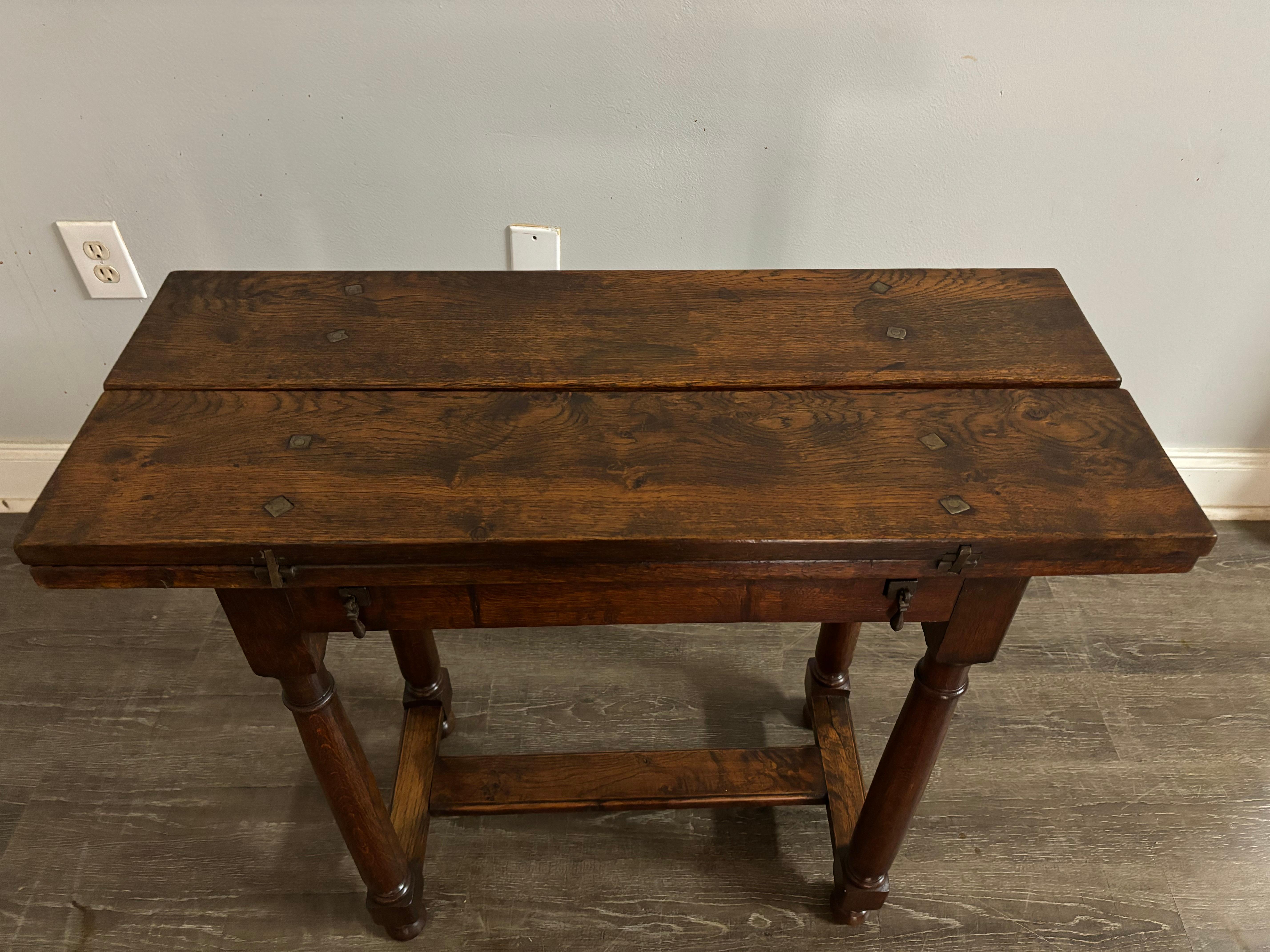 Oak French 19th Century Portefeuille Table For Sale