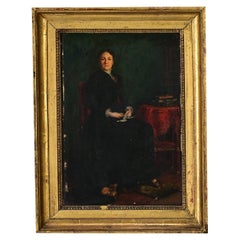 French 19th Century Portrait by Nils Forsberg in Gilded Frame