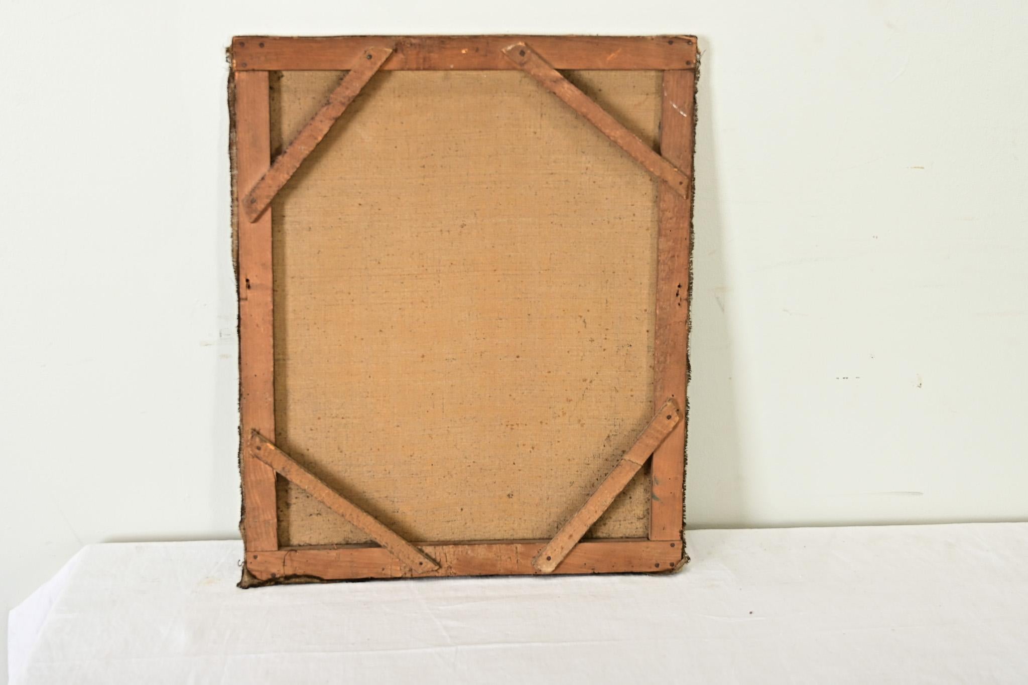 Linen French 19th Century Portrait of a Flower Girl For Sale