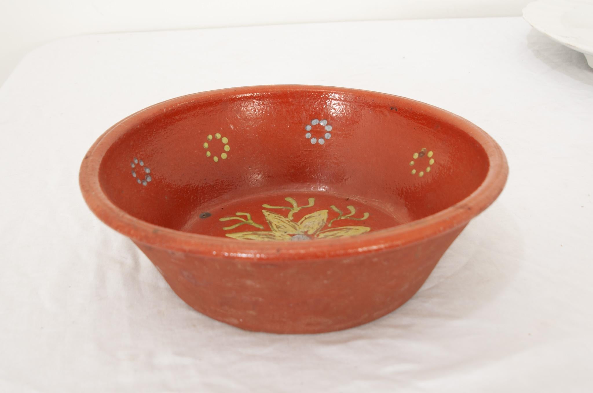 Rustic French 19th Century Pottery Bowl For Sale